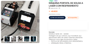 anuncio solda laser galpao das maquinas