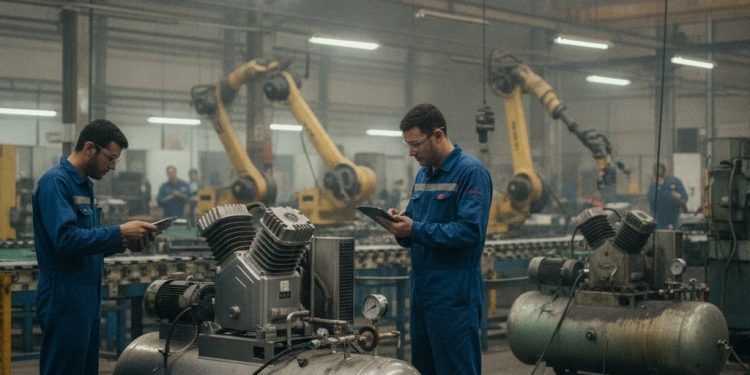 compressor de ar isento de oleo quando