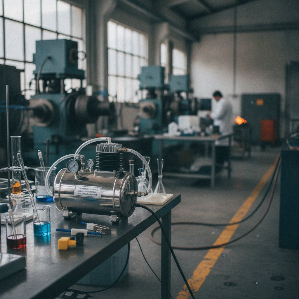 Compressor de ar isento de óleo utilizado em ambiente de laboratório ou área alimentícia