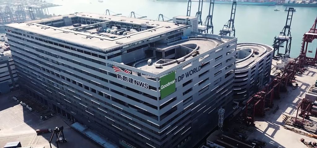 imagem aérea de centro logístico