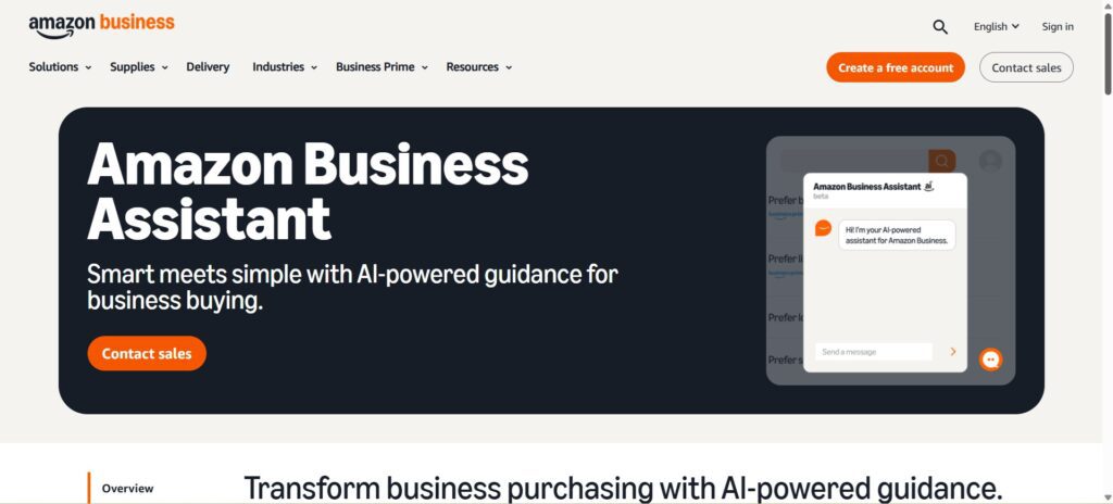 página inicial amazon businss