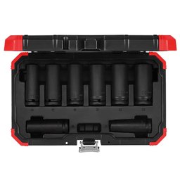 Jogo de Soquetes de Impacto 1/2 Polegadas Longos 12-23mm Cr-Mo com 8 Peças GEDORE RED-R63003108