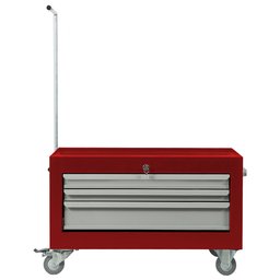 Baú para Ferramentas 3 Gavetas Vermelho com Puxador e Rodízios ORK-BAU-042