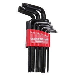 Jogo de Chaves L Hexalobular CR-V T10 à T50 com 9 Peças GEDORE RED-R36405009