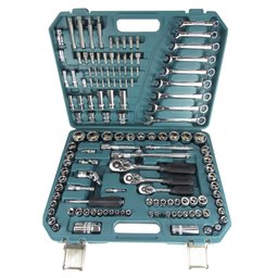Jogo de Soquetes Sextavados e Acessórios 1/4 3/8 e 1/2 Pol. com 136 Peças -5516 TITANIUM-5516