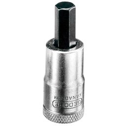 Chave Soquete Hexagonal Curta 10mm CRV com Encaixe 3/8 Pol. GEDORE-IN30-10MM