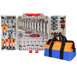 Combo Jogo de Ferramentas FG8911 110 Peças e Maleta + Bolsa para Ferramentas Reforçada FORTGPRO-K1832