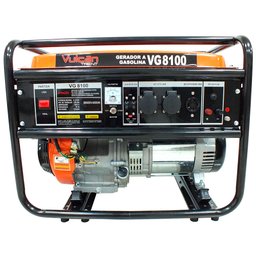 Gerador de Energia à Gasolina VG8100 4T 420CC 15HP 6.5kWA Bivolt com Partida Manual VULCAN-80067