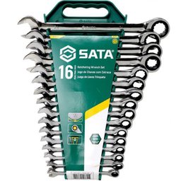 Jogo de Chave Combinada Catraca 8 a 24mm com 16 Peças SATA-ST08034L