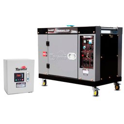 Combo Gerador de Energia Cabinado a Diesel 4T 498cc 7KW Mono Bivolt + Painel de Transferência Automático Monofásico 220V TOYAMA-K309GTM