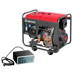 Combo Gerador de Energia à Diesel 6,5Kva Partida Elétrica + Painel de Transferência Automática Mono 110V BRANCO-K3093
