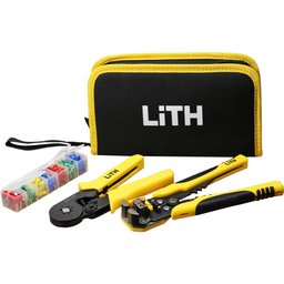 Jogo de Alicate Automático Ajustável Desencapador Crimpador e Alicate Prensa Terminal Crimpador com 260 conectores LITH-LT2022