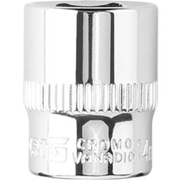 Soquete Sextavado em Cromo Vanádio 14mm com Encaixe 1/4 Pol. FORTGPRO-FG0035.FM