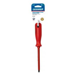 Chave de Fenda Cruzada Isolada PH1 4,5 X 150mm com Cartela GEDORE-160NR-3/16X6”PH1