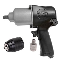 Combo Chave Parafusadeira de Impacto Pneumática 1/2 Pol. + Adaptador Mandril FORTGPRO-K4842
