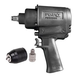 Combo Chave Parafusadeira de Impacto Pneumática 720Nm 1/2 Pol. + Adaptador de Chave de Impacto 1/2 Pol. para Furadeira com Mandril de Metal FORTGPRO-K4841