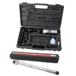 Combo Chave Catraca Reversível Pneumática 1/2 Pol. com 17 Peças e Maleta + Torquímetro de Estalo 28 - 210 Nm com Encaixe de 1/2 Pol. LITH-K5008