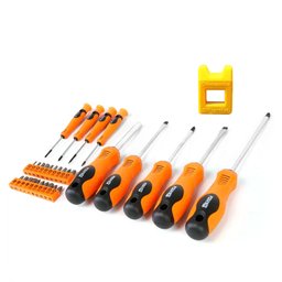 Jogo 29 peças Chave de Fenda/Phillips e Bits + Magnetizador e Desmagnetizador para Chaves FORTGPRO-K3283
