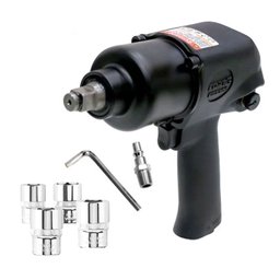 Chave Parafusadeira de Impacto Pneumática de 1/2 Pol. - 79,6Kgfm 8.000RPM + Jogo de Soquete Curto do 19 ao 22mm Encaixe de 1/2 Pol FORTGPRO-K3696