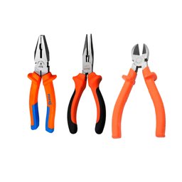 Combo Alicate Universal 8 Pol. em CR-V Isolado + Alicate de Bico Meia Cana 6,5 Pol + Alicate de Corte Diagonal de 6,5 Pol. Profissional FORTGPRO-K5494