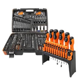 Jogo de Ferramentas Oficina Master com Chaves Combinadas com Catraca - 178 Peças + Jogo 18 peças de Chave de Fenda/Phillips ROBUST-K5498