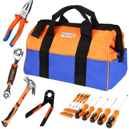 Ferramenta Manual 48 em 1 + Alicate Chave Universal + Jogo Chave de Fenda/Phillips e Bits + Martelo + Alicate Universal + Bolsa para Ferramentas FORTGPRO-K5637