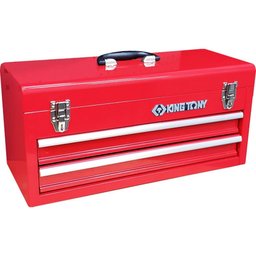 Baú Metálico Vermelho com 2 Gavetas e Tampa Superior KINGTONY-87A07-2A