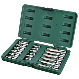 Jogo de Soquetes com Bits Torx 18 Peças com Encaixe de 1/4 - 1/2 Pol. SATA-ST09052SJ