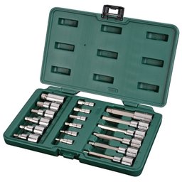 Jogo de Soquetes com Bits Hexagonais 1/4 - 1/2 Pol. com 18 Peças SATA-ST09053SJ