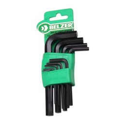Jogo de Chave Allen Curta de 1,5 a 10 mm com 9 peças BELZER-220407SBR