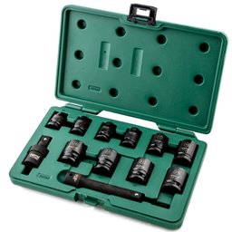 Jogo de Soquete de Impacto Sextavado Encaixe de 1/2 Pol. com 12 Peças SATA-ST09009SJ