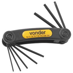 Chave Tork tipo Canivete com 8 Peças - VTX 6 VONDER-35.73.006.025