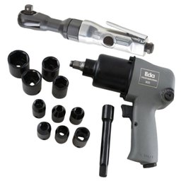 Combo Chave de Impacto Pneumática de 1/2 Pol com Acessórios + Catraca Pneumática 1/2 Pol EDA-K7588