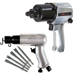 Combo Martelete Pneumático 10mm 3500 BPM com Jogo de Cinzéis + Chave de Impacto Pneumática 1/2 Pol INGERSOLL RAND-K7722