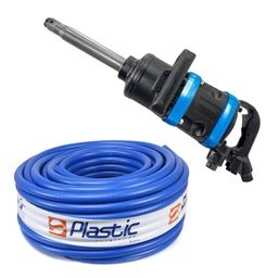 Combo Chave Parafusadeira de Impacto Pneumática 1 Pol. 4200Nm FG3500 + Mangueira Industrial Azul 1/2 Pol. x 50 Metros PT 1200 PSI FORTGPRO-K7935