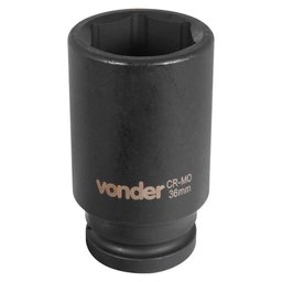 Soquete Sextavado Longo de Impacto Encaixe 3/4 Pol. 36mm Aço Cromo Molibdênio VONDER-3061034036