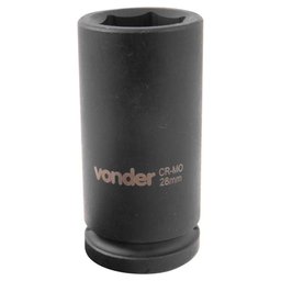 Soquete Sextavado Longo de Impacto Encaixe 3/4 Pol. 28mm Aço Cromo Molibdênio VONDER-3061034028