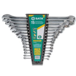 Jogo de Chaves Combinadas Cromadas de 6 a 32mm com 15 Peças SATA-ST08002G