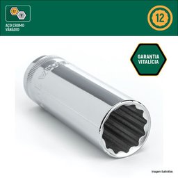 Soquete Sextavado Longo CR-V 9mm Encaixe de 3/8 Pol. SATA-ST12402SC
