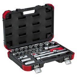 Jogo de Soquetes Sextavados com Encaixe 1/2 Pol. 24 Peças GEDORE RED-R69003024