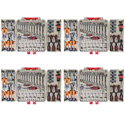 Kit com 4 Jogo de Ferramentas Profissionais com 110 Peças e Maleta com peças em Cromo Vanádio FORTGPRO-K8845