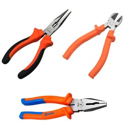 Combo Alicate Universal 8 Pol. Isolado + Alicate de Corte Diagonal de 6,5 Pol. + Alicate de Bico Meia Cana 6,5 Pol FORTGPRO-K8810