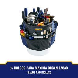 Organizador de Ferramentas para Balde com 35 Bolsos IRWIN-2012170-LA