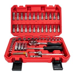 Jogo de Soquetes Sextavados 1/4 Pol com Chave Catraca 57 Peças SIGMA TOOLS-699940041