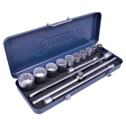 Chave soquete estriado jogo com encaixe 3/4 em aço Vanadium. GEDORE-D32EMZ