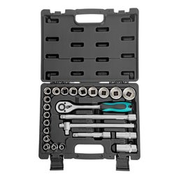 Jogo de Soquete Estriado de 8 a 32mm de 1/2 Pol. com 24 Peças STELS-135769