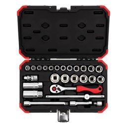 Jogo de Soquetes Sextavados com Encaixe de 3/8 Pol. com 26 Peças GEDORE RED-R59003026