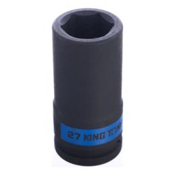 Soquete de Impacto Sextavado Longo com Encaixe 3/4 Pol. - 27mm KINGTONY-643527