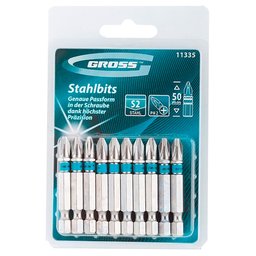 Jogo Bits Phillips PH2 50mm com Encaixe 1/4 Pol. 10 Peças GROSS-11335