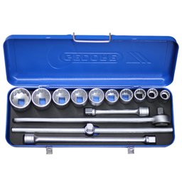 Jogo Soquetes Estriados 22 a 50 mm e Acessórios com Encaixe de 3/4 Pol. GEDORE-17201